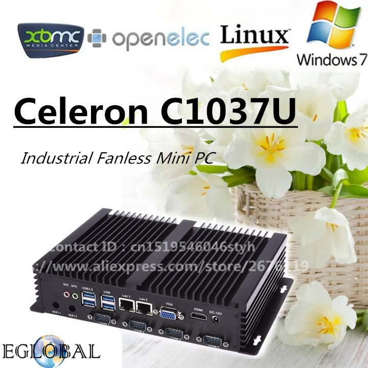 Lowest Price Eglobal fanless mini pc celeron c1037u,Dual Gigabit LAN,4*USB3.0,4*USB 2.0,4*COM,Win 7/8 support,industrial computer,small PC Lowest Price Eglobal fanless mini pc celeron c1037u,Dual Gigabit LAN,4*USB3.0,4*USB 2.0,4*COM,Win 7/8 support,industrial computer,small PC