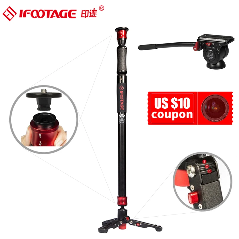 Tanie DIGITAL FOTO IFOOTAGE COBRA 2 STRIKE A150S profesjonalna kamera wideo dslr Monopod lekka trwała przenośna