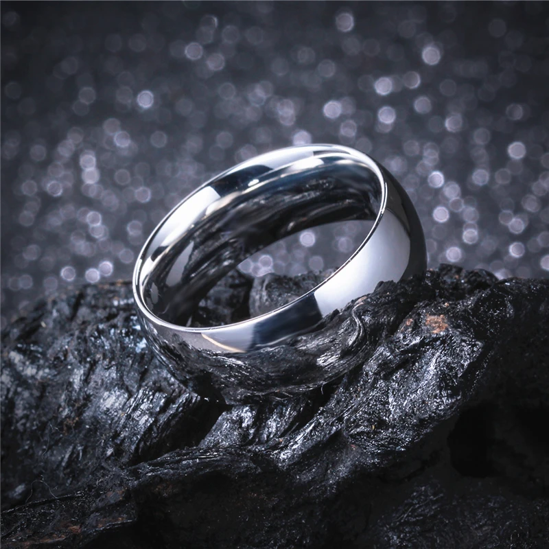 4mm 6mm 8mm 316L Stainless Steel Shiny Polished Ring Comfort Fit Men Women Wedding Engagement Band Sizes 5 to 15