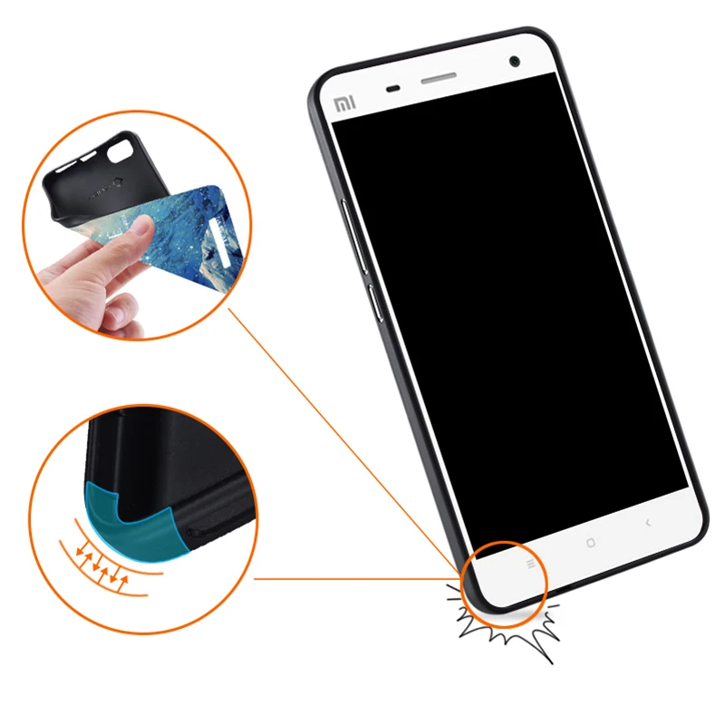 Xiaomi Mi4c Case Original Cover for Xiaomi Mi4c Case Cover Skin Wolf Fish Skull mi4c Fundas 100% 4