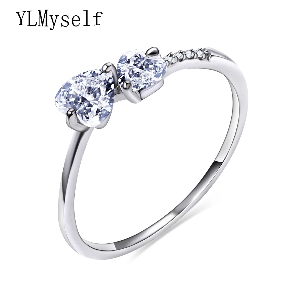 

New Cute/Romantic ring Girl Gift jewellery wholesale dropshipping Elegant fashion Jewelry pave heart shape crystal rings