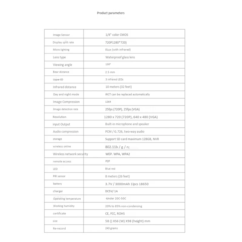 Беспроводная ip-камера с питанием от аккумулятора 6000 мА/ч, Wifi, Hd камера наблюдения, водонепроницаемая камера видеонаблюдения для помещений и улицы, ИК Запись#8