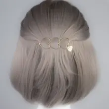 Корейские минималистичные милые девушки с боковой челкой заколки для волос металлические полые три сердечная шпилька подвеска Подвески DIY стильные заколки