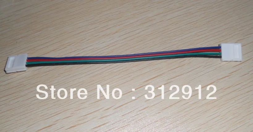 Акция! Полоса conector с 20 см длиной провода, 10 мм ширина для 5050 SMD rgb светодиодные ленты; не нужно паять