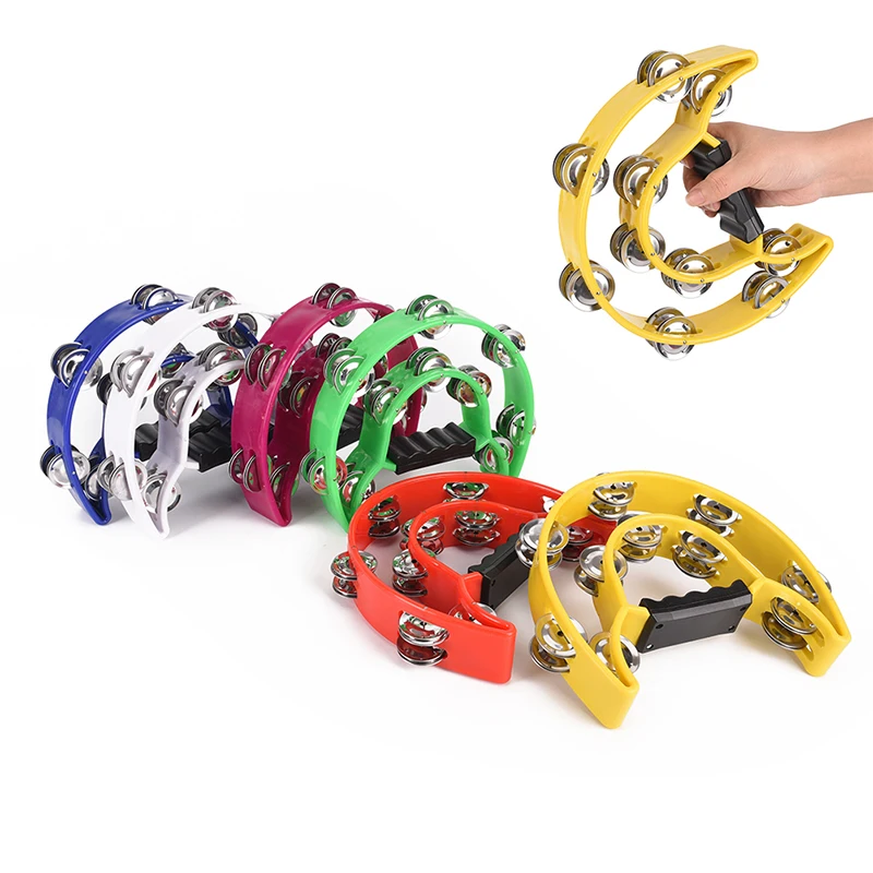 1pc New Compact Double Half Moon Music Tambourine Percussion Drum Percussion Instrument Wholesale
