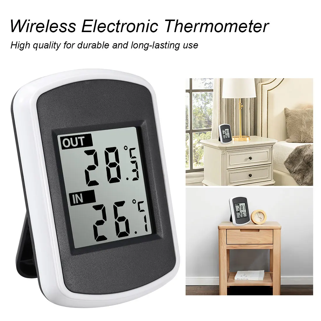 Digital Thermometer LCD Wireless temperature tester gauge Electronic