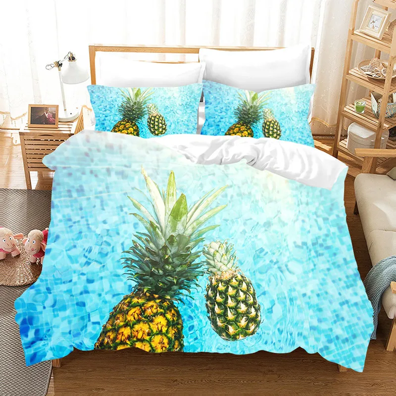 Summer fruit 3D bedding set duvet cover realistic bedding set pillowcase bed home textiles