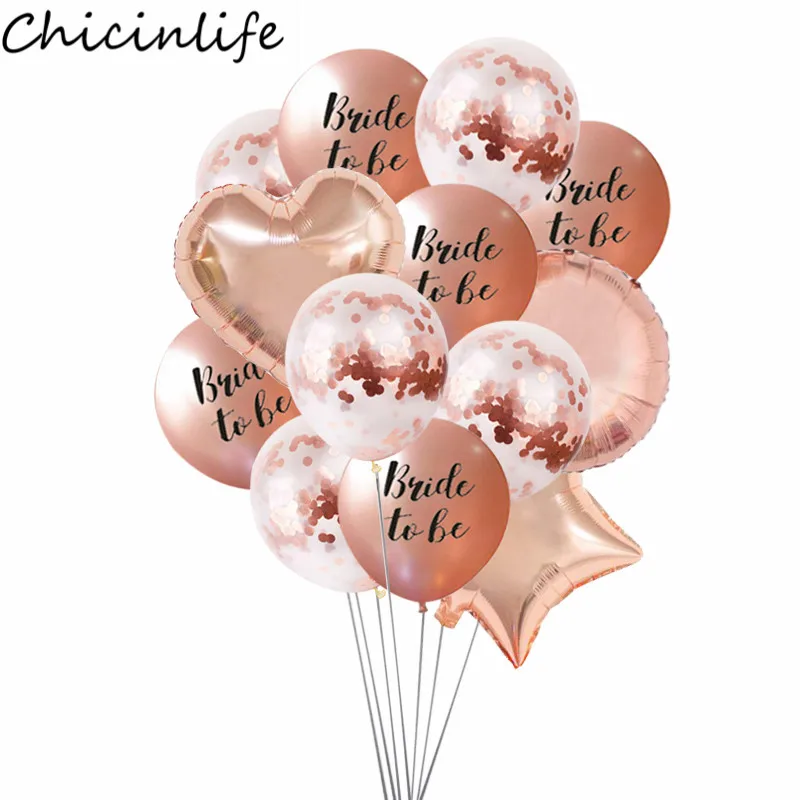 

Chicinlife 12inch Rose Gold Theme Bride To Be Latex Balloon Bachelorette Hen Party Bridal Shower Wedding Decoration Supplies