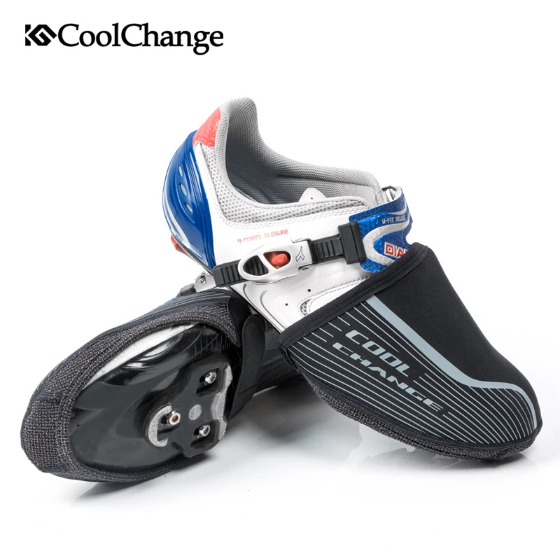 CoolChange Bicycle Shoe Covers Winter Thermal Elastic Cycling Overshoes  Windproof Half Palm Warmer Bike Boot Shoe Cover Unisex