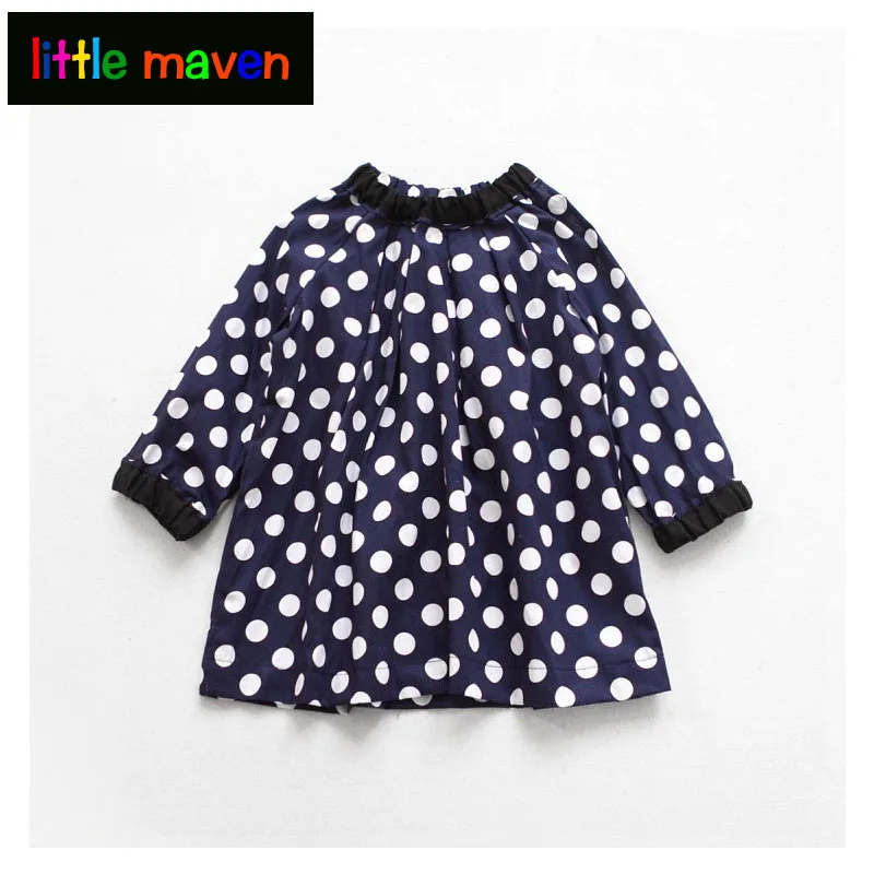 

2018 Summer Autumn Girls Dress Dot Print Long-sleeve Cotton elegant dress for girl Costume Vestidos For Little Girl Spring