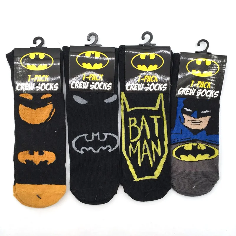 

Liviixuan 1Pair Cartoon Socks Batman Superman Cosplay Fashion Sports Sock Children Boys Casual Crew Socks for Spring Autumn