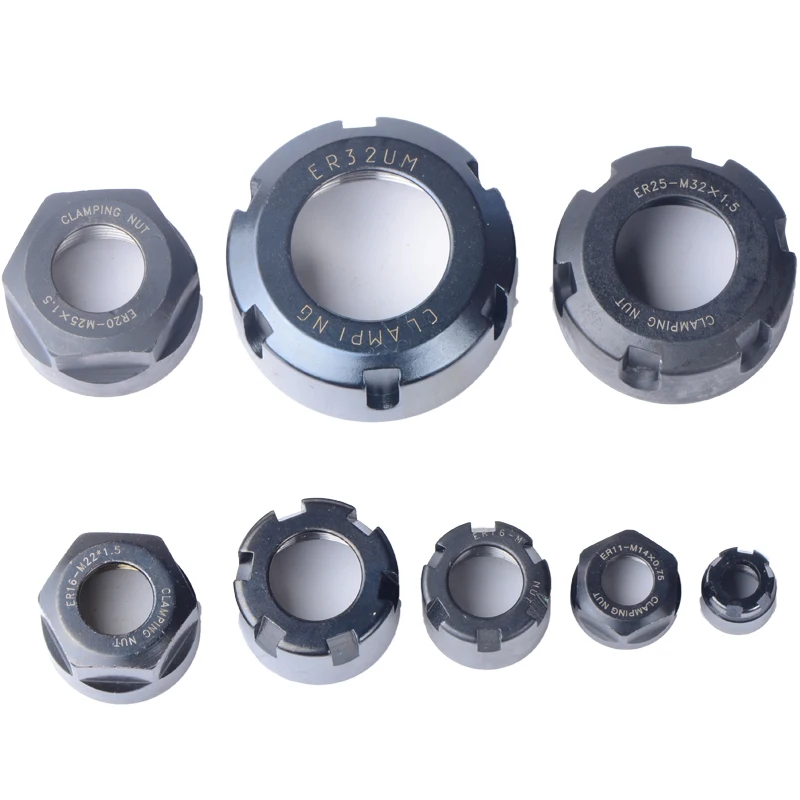 

2pcs/lot er nut for ER8 ER11 ER16 ER20 ER32 ER40 clamping nut clamping tools for CNC milling engraving machine er collet nut