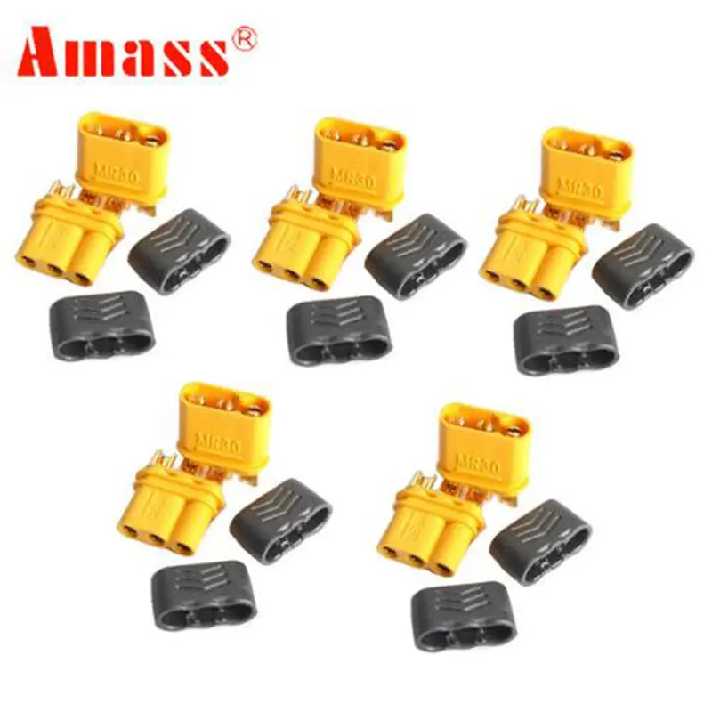 

2pairs/bag AMASS MR30 Male Female Connector Plug with Sheath for RC Lipo Battery RC Multicopter Airplane
