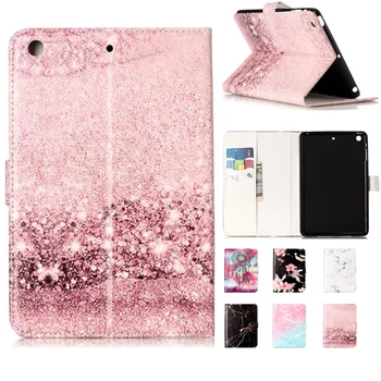 

Fashion Flower Marble Pattern Cover For Apple iPad Mini 3 2 1 Case Covers Funda Tablet Soft TPU Silicone PU Leather Stand Shell