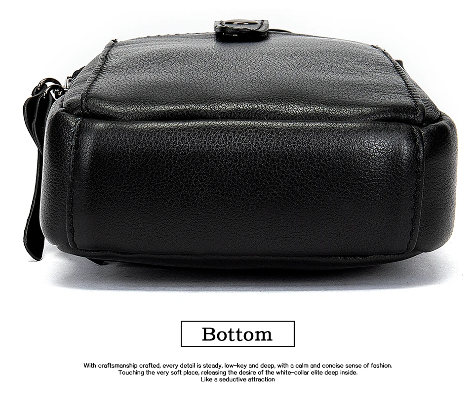 Men's Bag Crossbody Shoulder Bag Genuine Leather Male Mini Fanny Pack Clutch Small Money Belt Bags for Men Pouch Pack 14