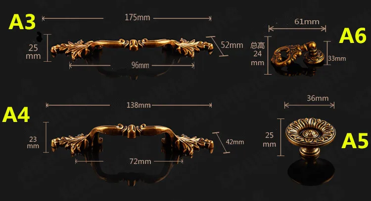 3 шт. европейские антикварные ручки для шкафа, дверные ручки ящика, мебельные аксессуары
