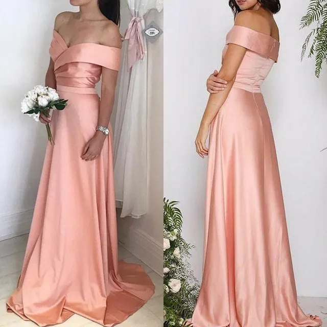 Best Price Long Bridesmaid Dresses 2019 Elegant A line Off The Shoulder Customize Wedding Party Guest Gown robe demoiselle d'honneur Best Price Long Bridesmaid Dresses 2019 Elegant A line Off The Shoulder Customize Wedding Party Guest Gown robe demoiselle d'honneur