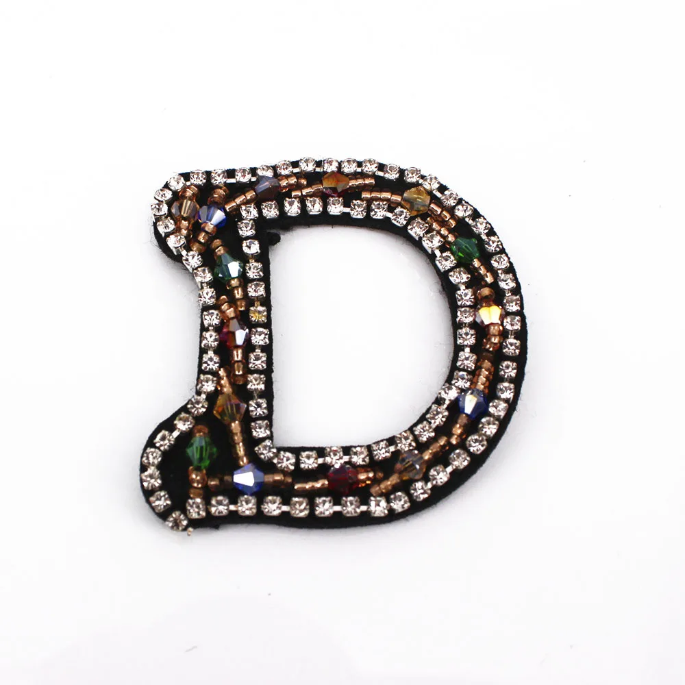 

Rhinestone English Alphabet D Embroidery DIY Sew on Alphabet Punk Applique for Garment DIY Mixed 26 Letter Patches for Clothing
