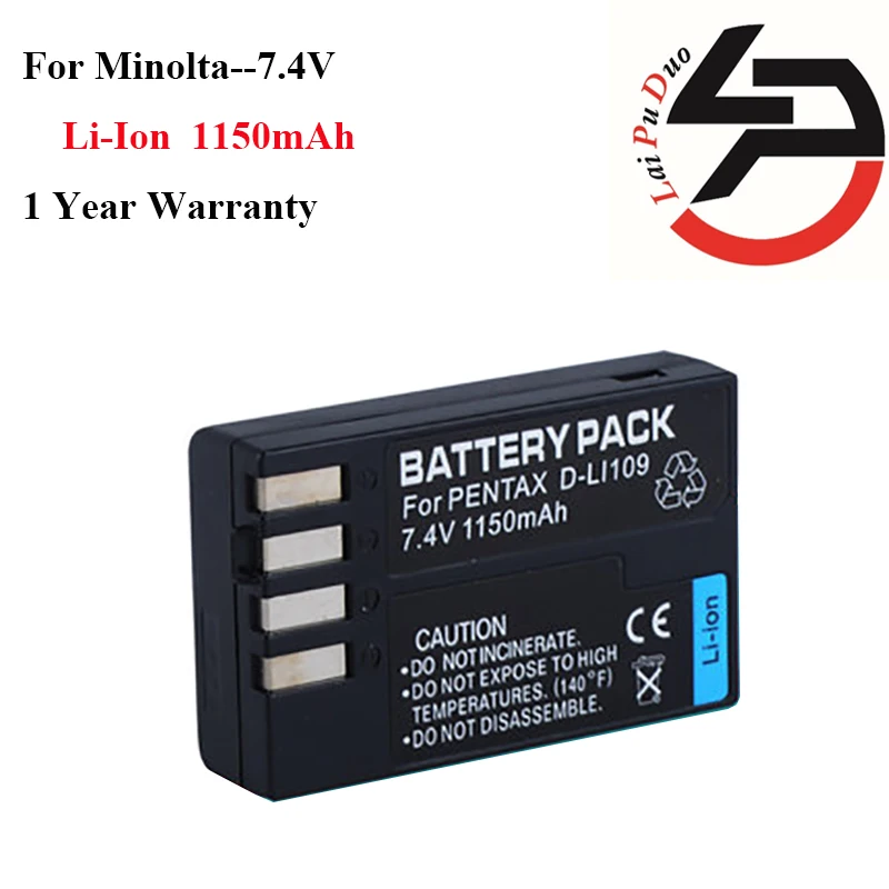 High Quality 1150mAh Brand New Replacement Battery For Pentax D LI109
