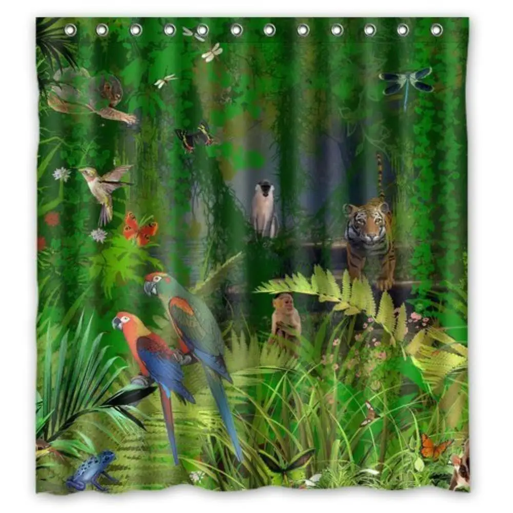 Buy Custom Tropical Jungle Theme Custom Shower Curtain