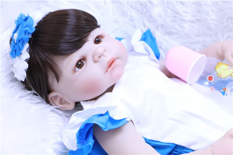Мягкие прямые волосы большой Bonecas Принцесса Кукла Reborn для девочек Baby кукла милый