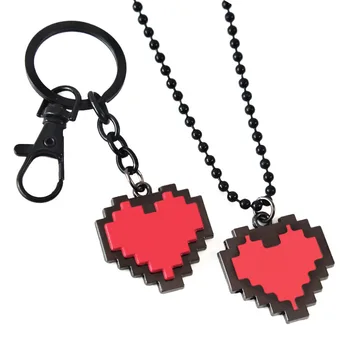 

Game Undertale red heart keychain pendant necklace fashion novelty personality Keyring Jewelry Accessory Chaveiros Llaveros gift