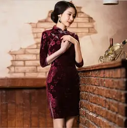 2 Стиль пикантные оптовая продажа великолепный шелковый бархат Китайский Винтаж Сельма Для женщин Китайские женские халаты нежный ручной