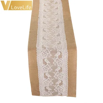 

5Pcs 30x275cm Vintage Lace Table Runners For Wedding Christmas Decoration Burlap Chair Tablecloth C