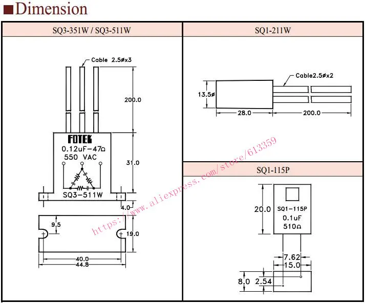 10 шт. SQ1-511W FOTEK однофазный Spark Arrester Огнетушитель 100% новый и оригинальный