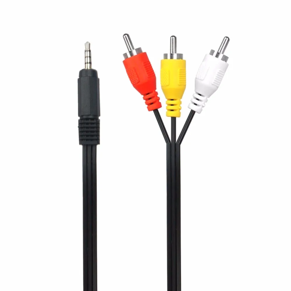 Кабель преобразователь AUX папа 3 5 мм в RCA AV Аудио Видео кабель для ТВ адаптер