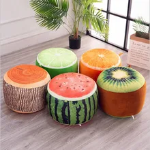 Inflatable Stool Chair Cover Cushion Pouf Cotton Cartoon Children Thicken Plush Fruit