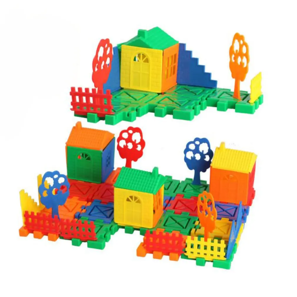 

68/50 Pcs DIY Building Block Educational Toys For Boys Girls Toddlers Up Safe Fastened Toy House Villa Building Toys