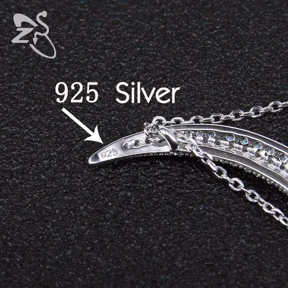 925 silver moon necklace