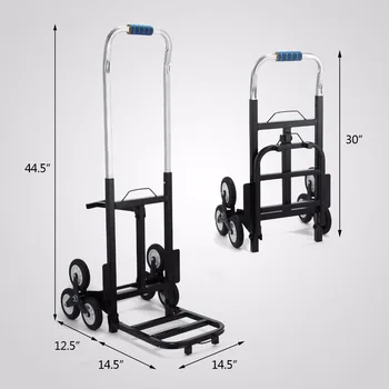

Free shippinng Carbon Steel Portable Stair Climbing Folding Cart Climb Hand Truck Dolly with Backup Wheels Convenient