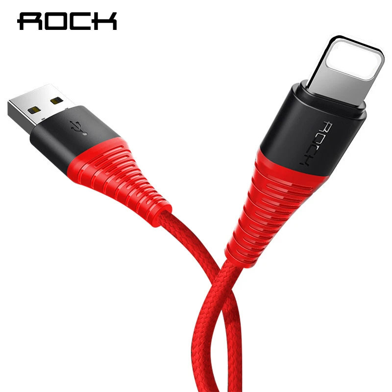 Goede Hi Tensile Usb kabel voor iPhoneX 8 7 6 plus 5 s, ROCK 2.1A Data Sync Usb kabel voor iPhone X 7 6 s plus voor iPhone Charger Cable