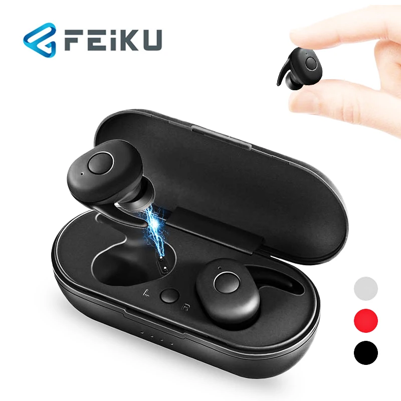 

FEIKU DT-1 TWS mini Bluetooth Earphone V5.0 True Wireless Earbuds Stereo Waterproof with Microphone for Smartphone