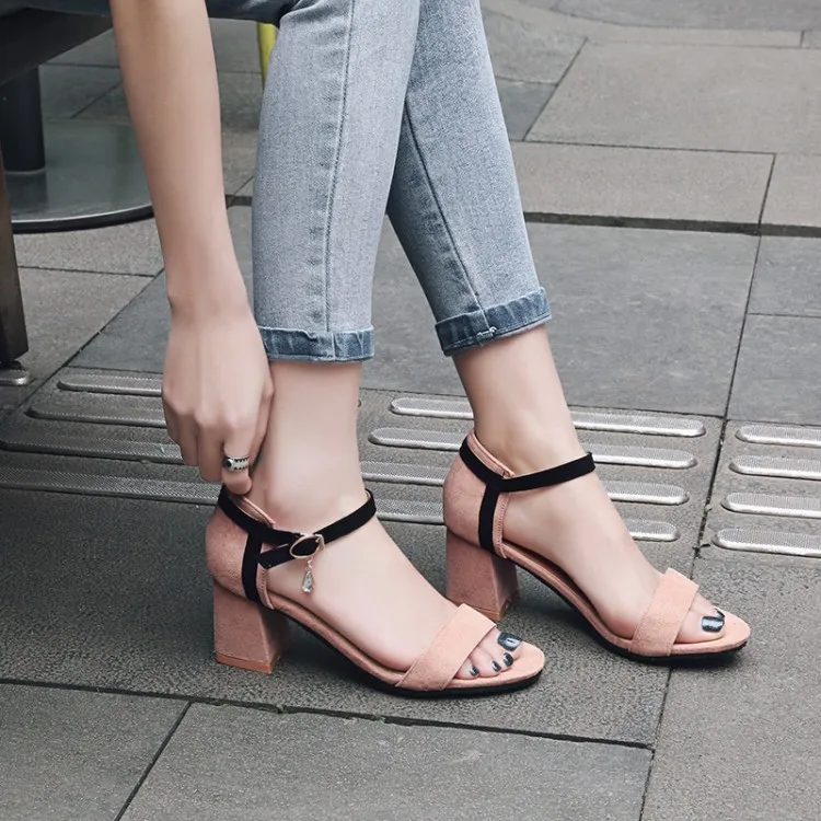 

Big Size 9 10 11 12 13 14 15 Word belt high heels sandals women shoes woman summer ladies