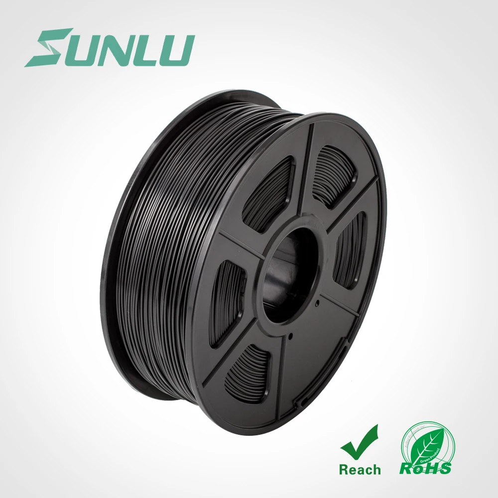 

PLA SUNLU Original 3D Printer Filament PLA 1.75mm 1kg 2.2LBS Spool 100% Premium Virgin Material Black PLA Filament