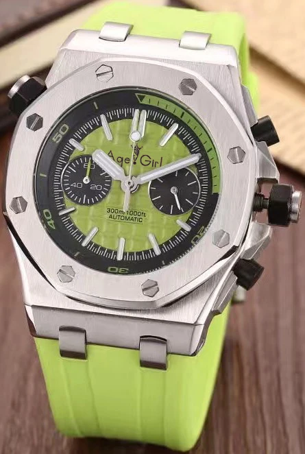 

Luxury Brand New Men Diving Sport Watches Stainless Steel Silver Blue Red Black Rubber Luminous Chronograph Sapphire Waterproof