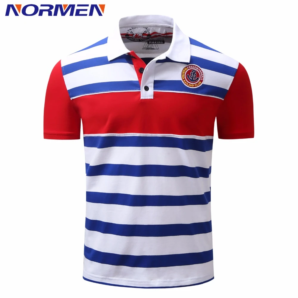 NORMEN, Polo informal a rayas para hombres, camisas algodón estilo pijo, Turn Dwon, camisa suelta de manga corta, Polos de moda para hombres| Polo| - AliExpress