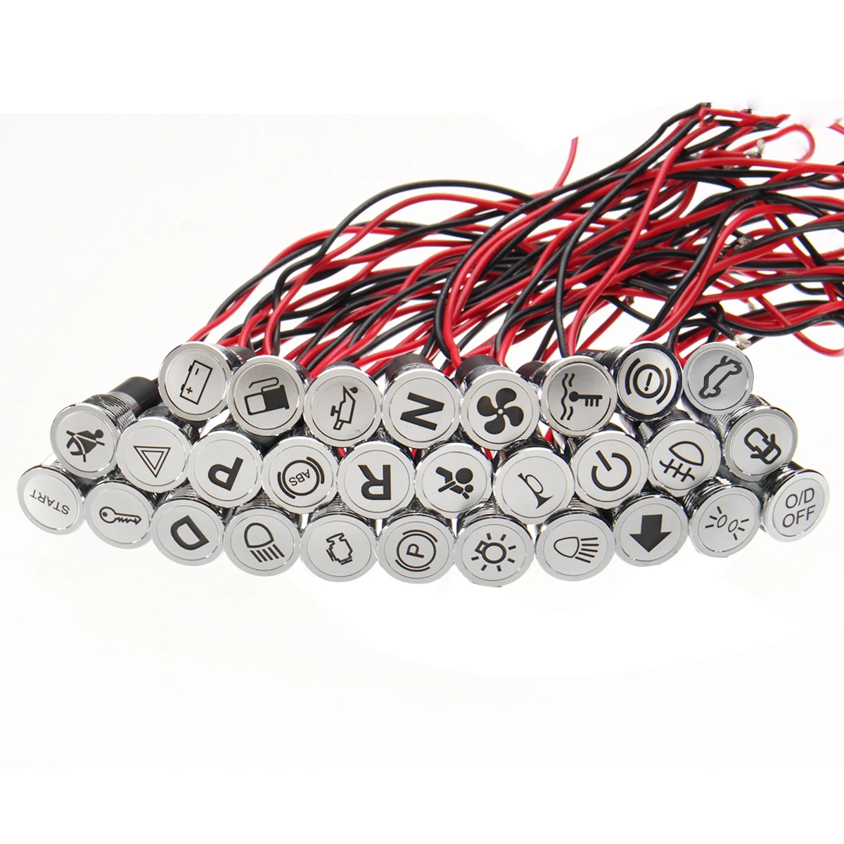 

Pre-wired 12V 12mm LED Indicator Light Lamp Dash Panel Warning Light Indicator Car Boat Truck