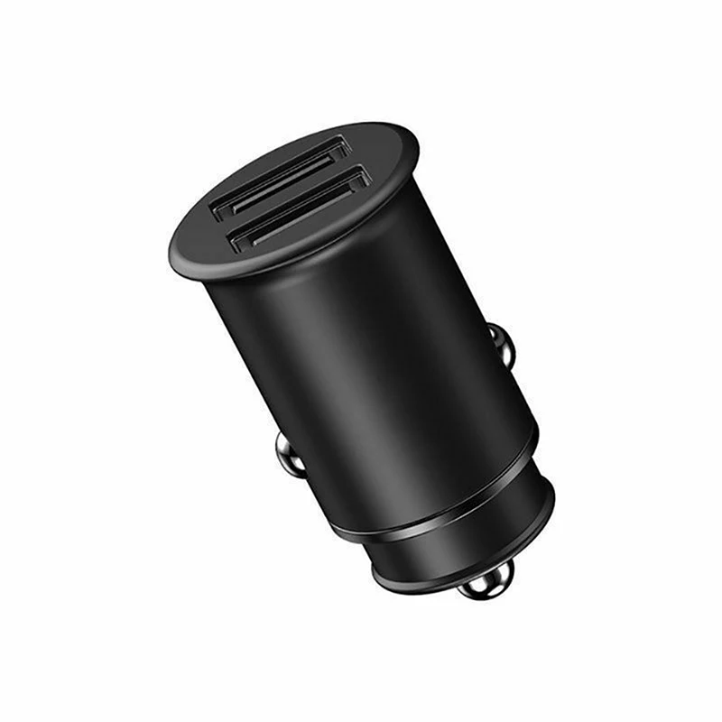 4.8A Быстрая быстрая зарядка двойной USB Автомобильное зарядное устройство металл для iPhone XR XS Max быстро автомобильное зарядное устройство для samsung Galaxy S10 S10e plus - Тип штекера: Black