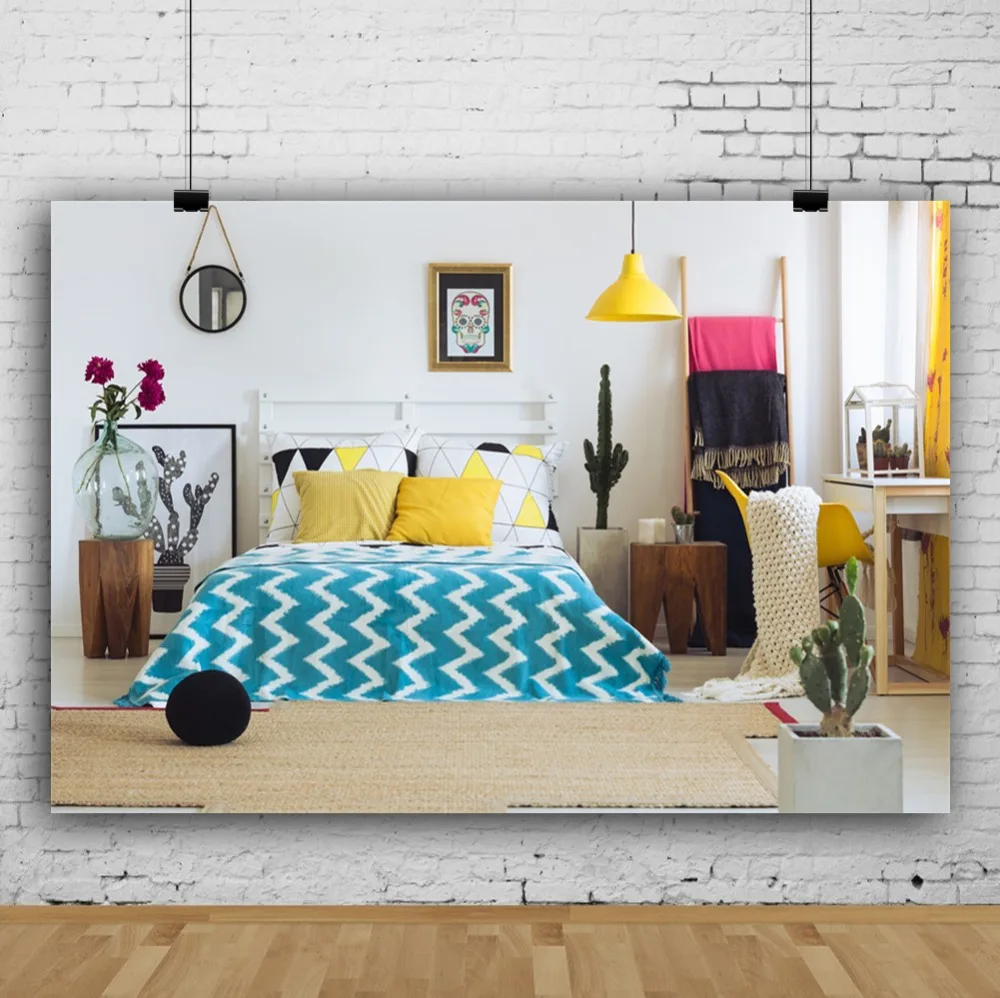 Laeacco Bedroom Interior Bed Light Carpet Scene Photography Background Customized Photographic Backdrops For Photo Studio Laeacco Bedroom Interior Bed Light Carpet Scene Photography Background Customized Photographic Backdrops For Photo Studio