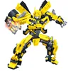 Ensemble de blocs de construction de gros Robot jaune 2 en 1, 584 pièces, briques à assembler, modèles à assembler, jouets éducatifs, jouet pour enfants, cadeau 8715 ► Photo 3/5