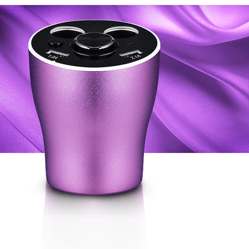 2017 Pbear Mobile Phone Tablet PD18V 3color Multi Socket Auto Energy Cup Dual USB Car Charger Ports Power Adapter with Switch