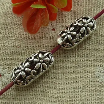 

90 pieces tibetan silver flower spacers 22x10mm #2725