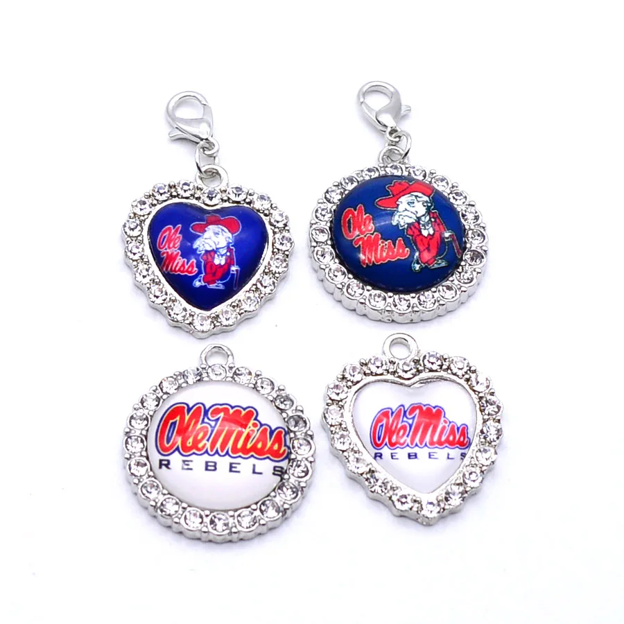 Dangle Charms University NCAA Mississippi Rebels Charm Pendant Fit