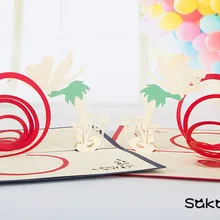 Креативная 3D Ручная работа на заказ Волшебная поздравительная открытка подарок необычная бумажная вырезанная открытка на день рождения