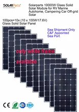 Solarparts 10x font b 100W b font monocrystalline font b solar b font module high efficiency