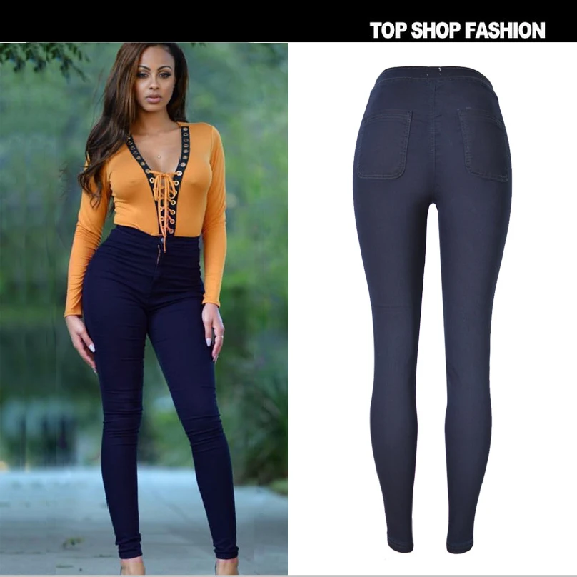 Liva Girl Arrival Wholesale Woman Denim Pencil Pants Top